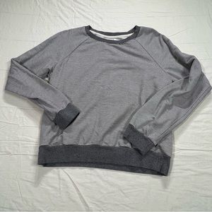 Thread And Supply Gray And Cream Striped Pull Over Lightweight Sweater - Size M